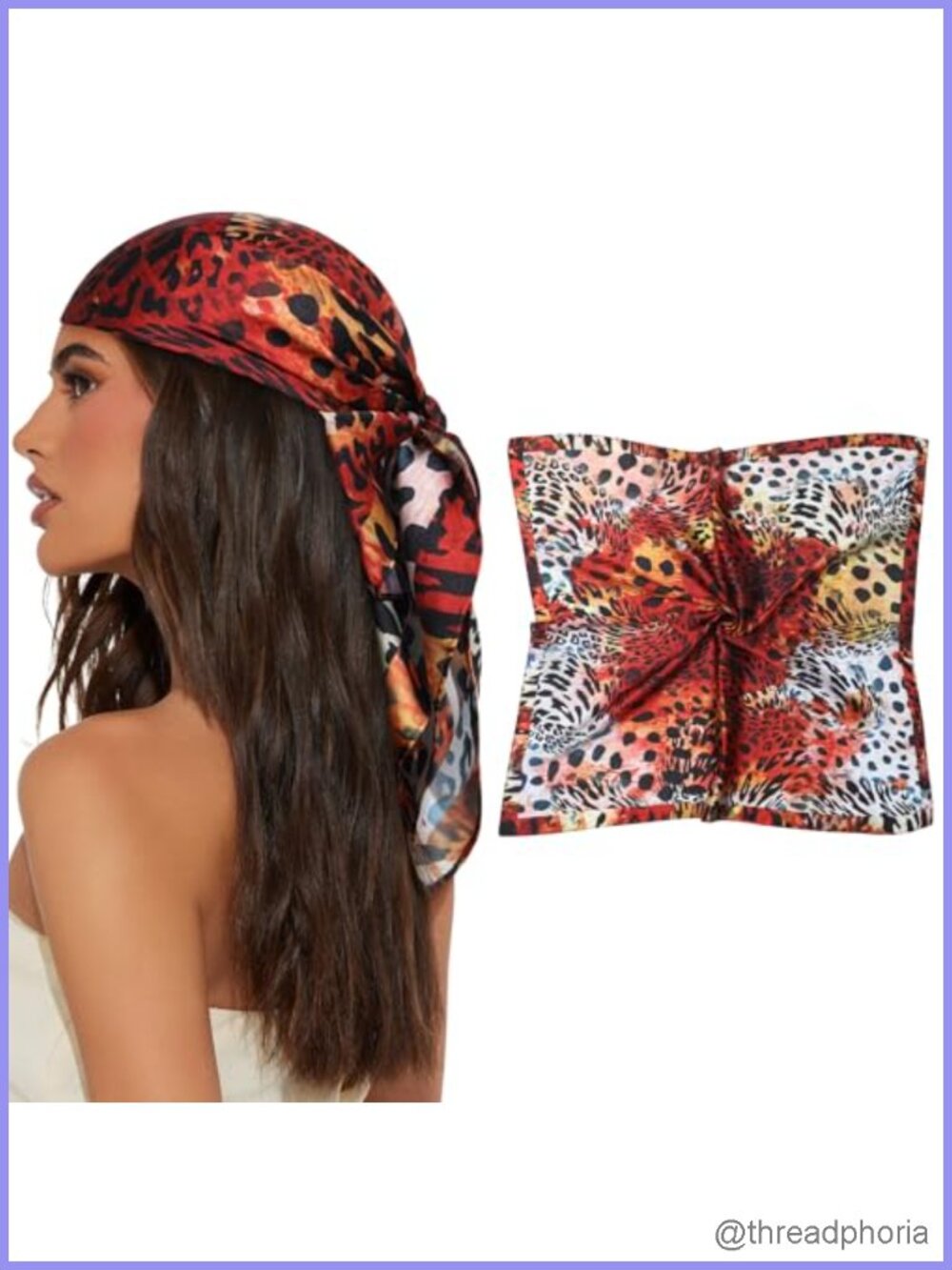 27.5" Square Satin Head Scarf Women Silk Feel Bandana Hair Wrap